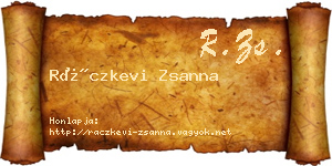 Ráczkevi Zsanna névjegykártya